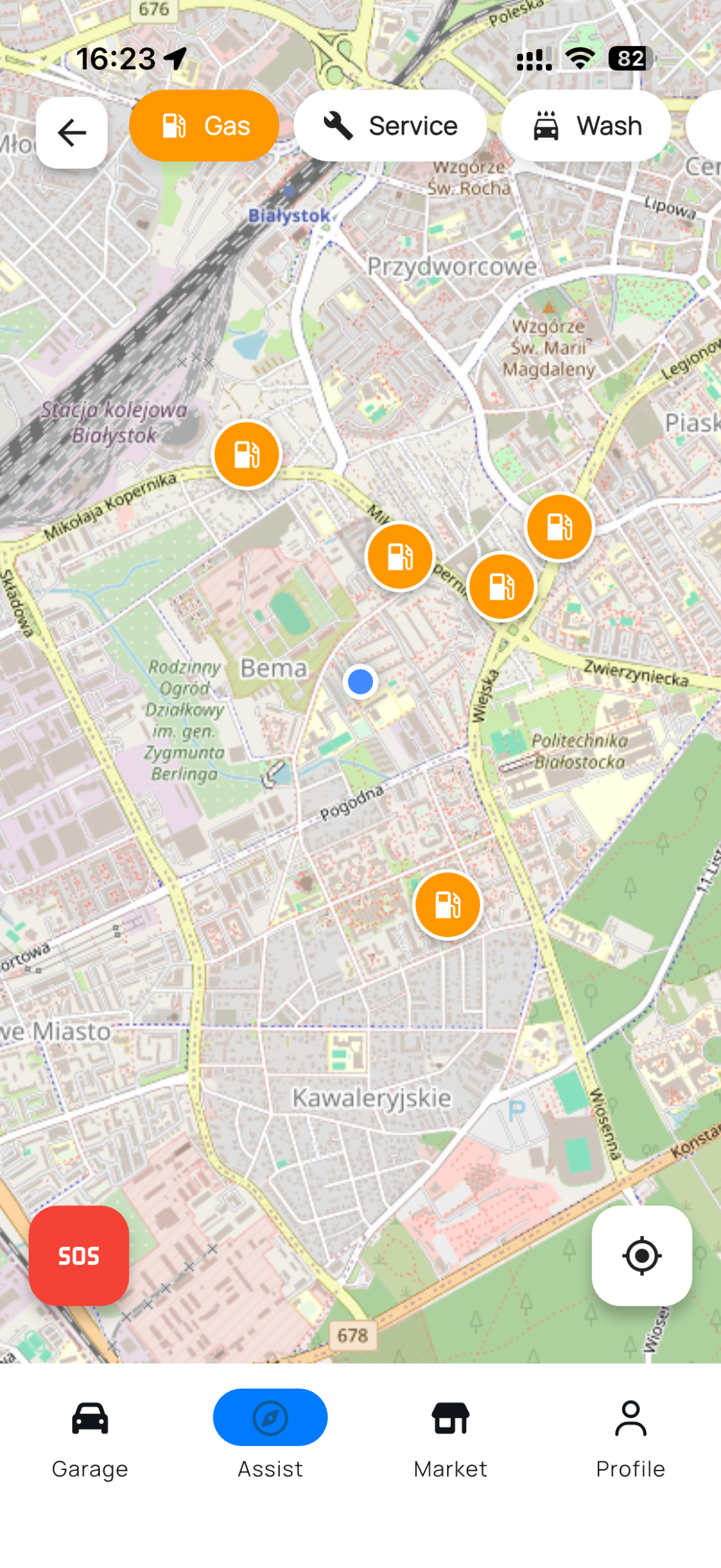 Koly - Vehicle management app - find the nearest gas station or service