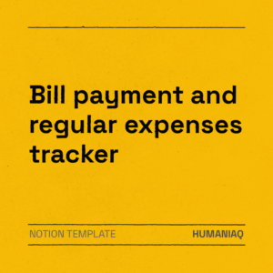 Bill payment and regular expenses tracker