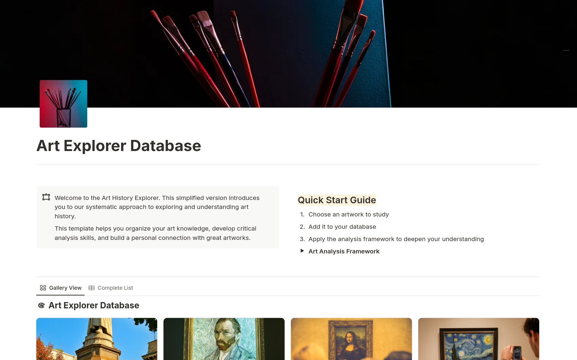 Art Explorer Database