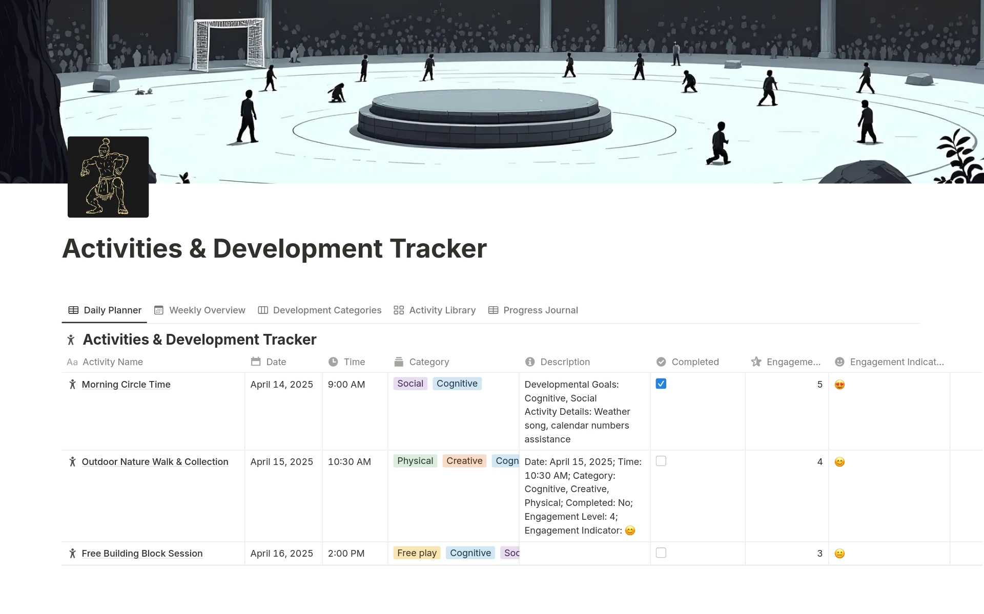 Children Activities & Development Tracker