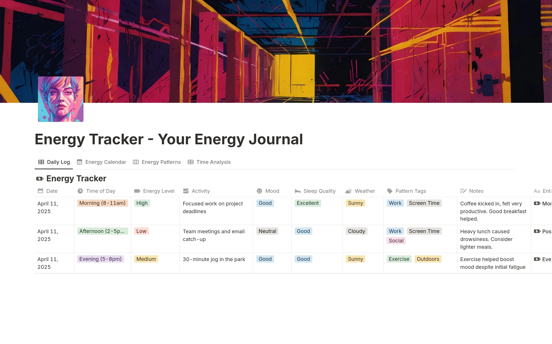 Energy Tracker — Your Energy Journal