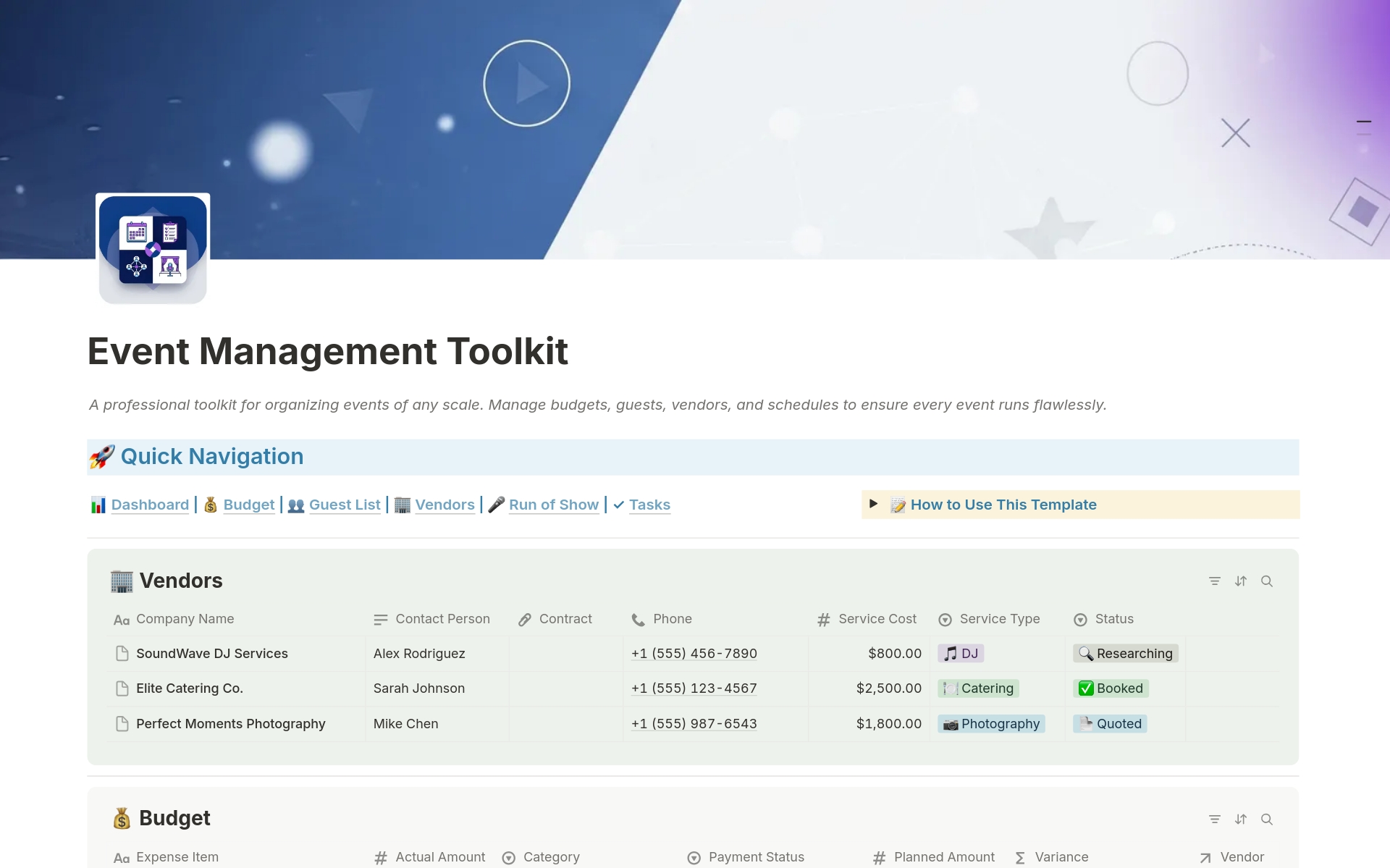 Event Management Toolkit