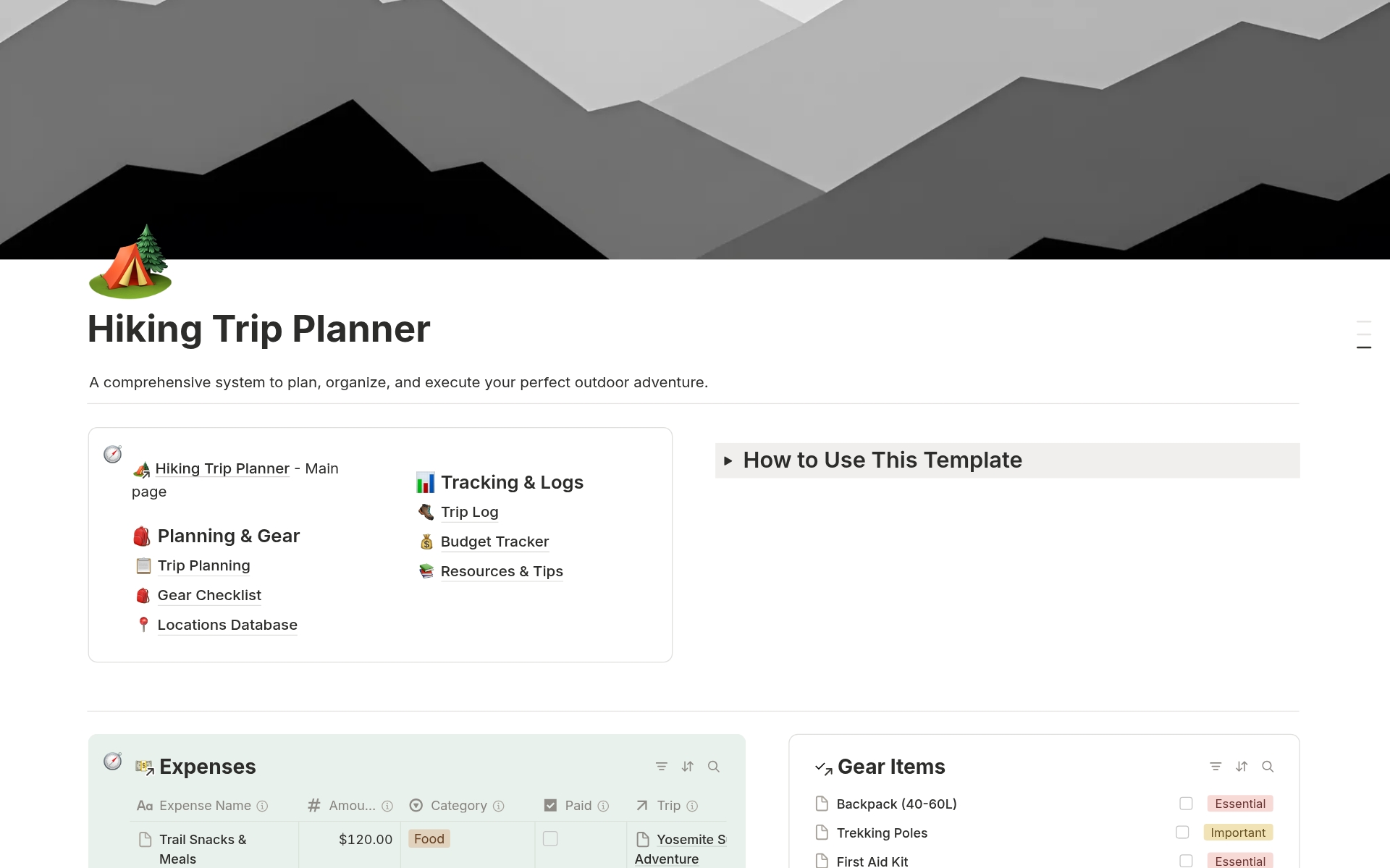 Hiking Trip Planner — Outdoor Adventure System