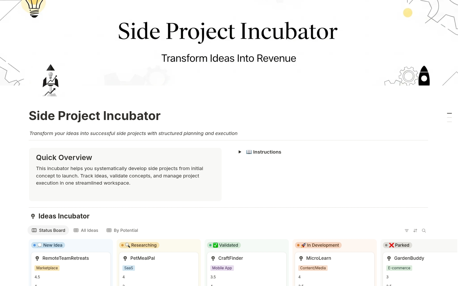 Side Project Incubator